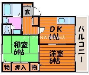 岡山駅 バス20分  バス・岡山商大前下車：停歩2分 1階の物件間取画像